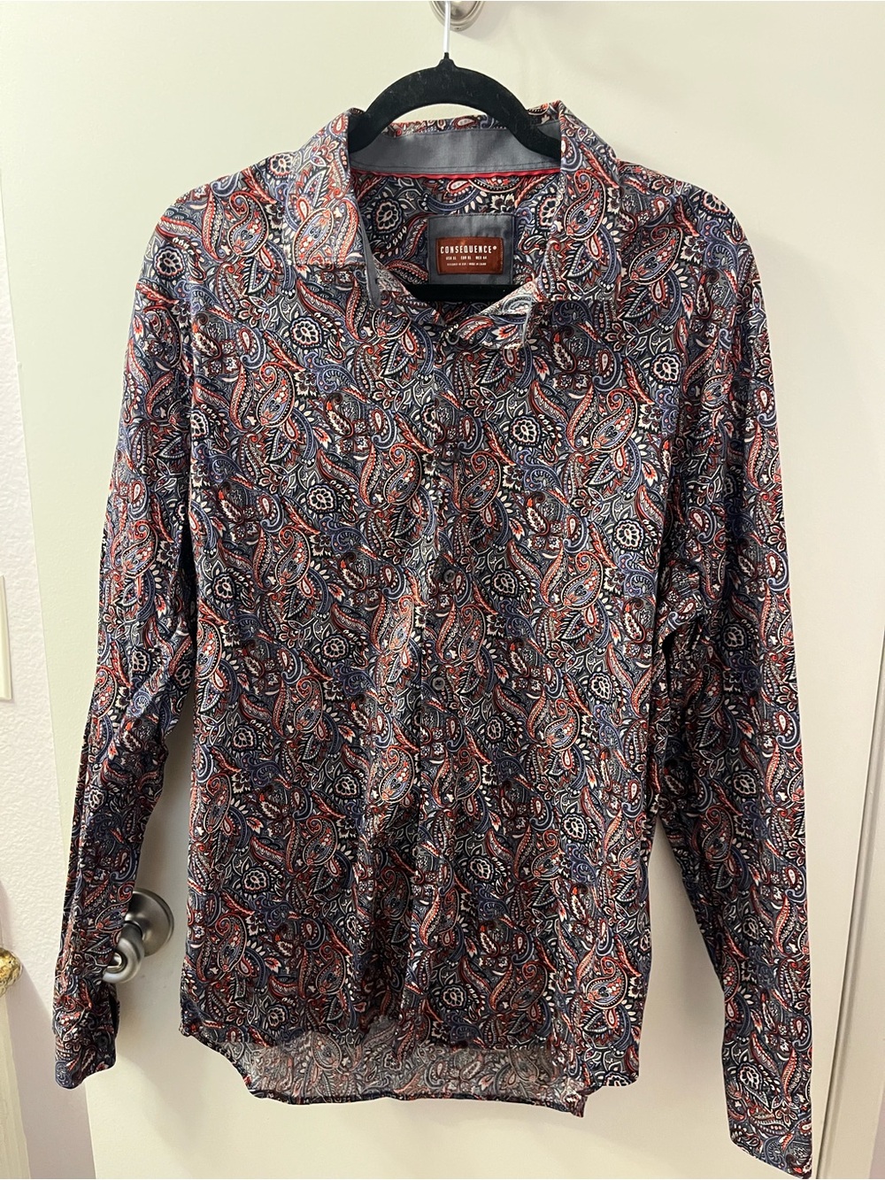Consequence Men's Paisley Button-Down XL/PTP 25/L 31 Like New